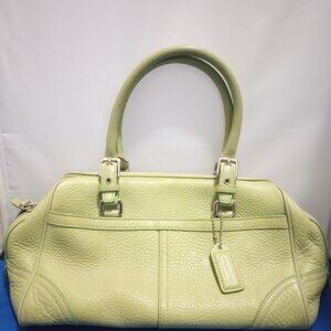 COACH PEBBLE LEATHER SATCHEL BAG, BEAUTIFUL APPLE GREEN